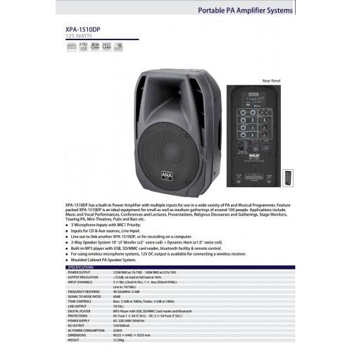 Ahuja XPA-1510DP 125-Watts Portable PA Active Speaker