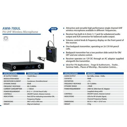 Ahuja (AWM-700UL) PA Wireless Microphone