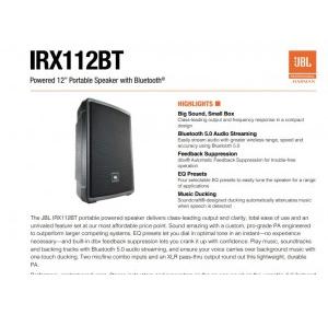 JBL Loudspeaker With Bluetooth IRX112BT Powered 12-INCH Portable PA