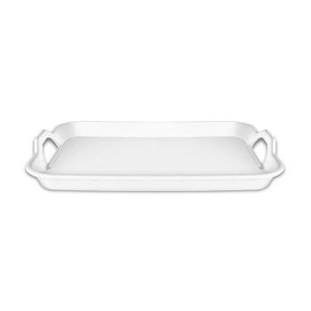 Urmila Plastic Serving Tray Rectangular Shape, 11x14 Inches White