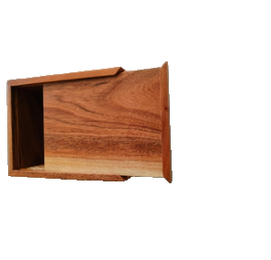 Acacia Wood Box With Cane Natural Finish Two Side Cane  9 X 7 X 4 Inches  Solid Wood Sliding Lid