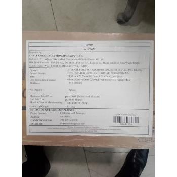 Armstrong Ceiling Tile W1734M Fine Fissured RH99 Edge Tegular 15 BE NRC 0.60 Ligh Reflectance 85% 600x600x16 MM White