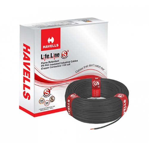 Havells 1.5  Sqmm Single Core PVC Flexible Copper Wire Black 90 Mtr
