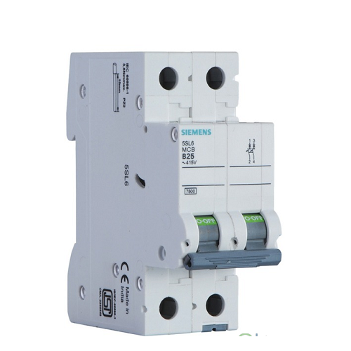 Siemens Miniature Circuit Breaker 16A, 2 Pole, 5SL62167RC,  White