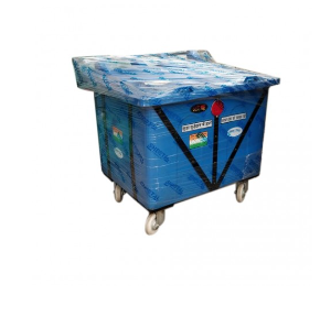 Sheetal Dustbin With Frame And Wheels  SWM-MBIN-1100 Blue Color LLDPE 1100 Ltr Top - 1350x950mm, Bottom - 1320x870mm, Height- 950mm