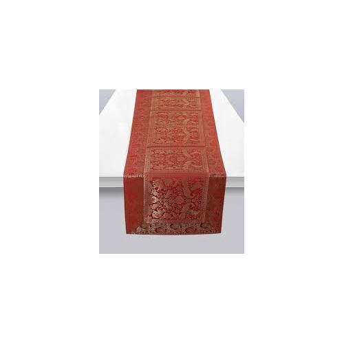 Hemstitched Table Runner Red Decorative Cloth 100% Cotton For Dining 15.5 x 90 Inch
