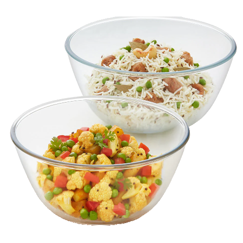 Borosil Oven & Microwave Safe Glass Serving Bowl With Lid 1.3 ltr