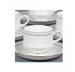 Porcelain White Cup And Saucer With Gold Line