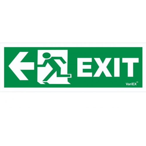 Exit Signage both Side With Auto Glow, H 150mm X L 300mm, Thickness - 3mm, Material - Sunboard