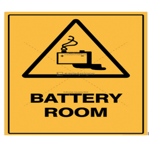 Battery Room Signage With Auto Glow,  L 160mm X H 210mm, Thickness - 3mm, Material - Sunboard