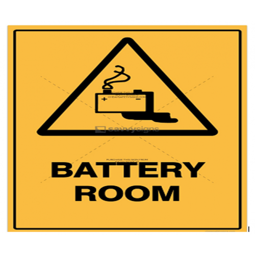 Battery Room Signage With Auto Glow,  L 160mm X H 210mm, Thickness - 3mm, Material - Sunboard