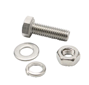 SS Nut Bolt With Double Washer 8 x 50 mm