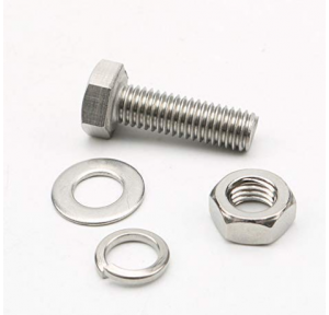 SS Nut Bolt With Double Washer 12 x 65 mm