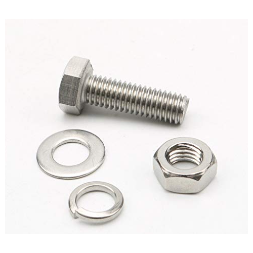 SS Nut Bolt With Spring Washer 32 mm x 12 mm