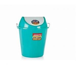 Aristo Swing Dustbin With Lid Bucket Garbage Green Color Plastic 25 Ltr