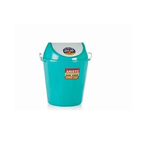 Aristo Swing Dustbin With Lid Bucket Garbage Green Color Plastic 25 Ltr
