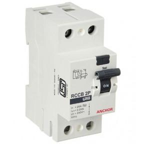 Anchor 25A DP 30mA UNO RCCB White, 98201, Pack Of 2