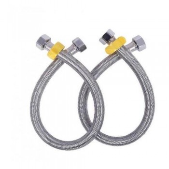 Braided Connection Pipe Male to Male Connector SS 304 1/2 X 12 Inch