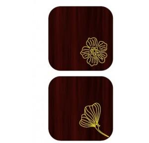 Wooden Coaster With Tarakshi, Square, 3.5x3.5 Inch, 6mm Thickness, Sheesham Wood, Matt Finish