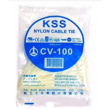 KSS Nylon Cable Tie, 75 mm, Black, (Pack Of 100 Pcs)