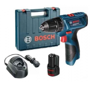 Bosch GSR120-Li Cordless Drill Driver, Wood & Steel, 2-Speed Gearbox, 1 x GBA 12V 2.0Ah Battery, GAL 1210 CV Professional Charger + Carrying Case
