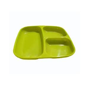 Polycarbonate Compartment Plate 3 In 1, 8.5 X 8.5 Inch, Green