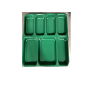 Polycarbonate Compartment Plate 7 In 1, 10 x 16 Inch, Green