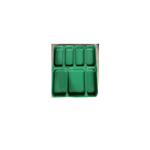 Polycarbonate Compartment Plate 7 In 1, 10 x 16 Inch, Green