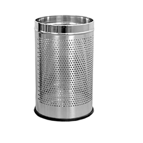 Small Perforated Dustbin Stainless Steel, 10X14 Inch