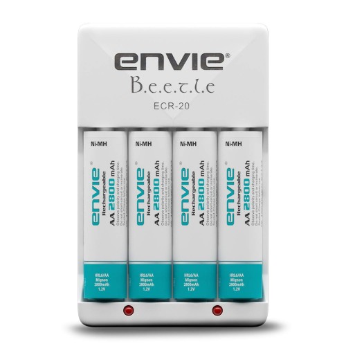 Envie (ECR20+AA2800 4PL) Charger For AA & AAA Rechargeable Batteries