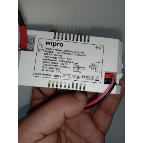 Wipro Led Strip Light Adapter 24W 2amp, VSI-727-B024-012-2000-PP1