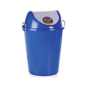 Aristo Swing Dustbin With Lid Blue Plastic 60 Ltr