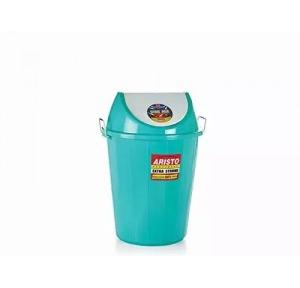 Aristo Swing Dustbin With Lid Green Plastic 60 Ltr