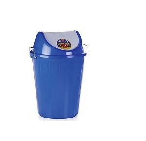 Aristo Swing Dustbin With Lid Blue Plastic 60 Ltr 28 x 18 Inch