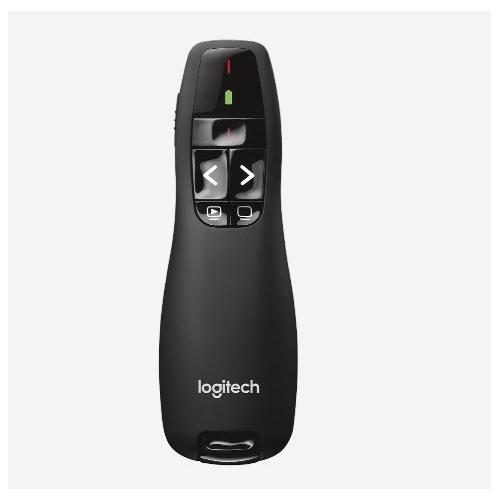 Logitech Presentation Remote R400 Black, Wave Length: 640-660nm Red Light, Wireless Technology: 2.4 GHz With USB 2.0
