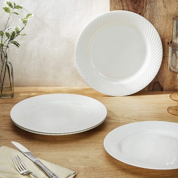 Clay Craft Dinner Plate Ceramic 10.5 Inch (2600mm) Plain White
