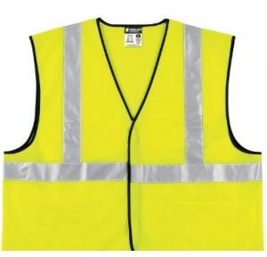 Safety Jacket Polyester 120 GSM Color Yellow, PVC Reflective Tape  2 Inch Size Large
