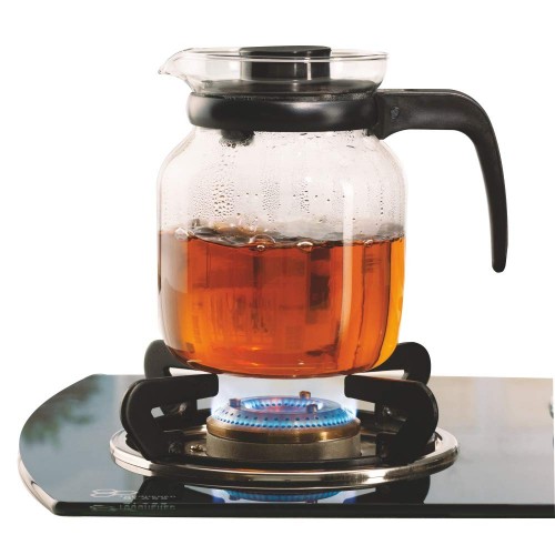 Borosil Carafe Flame Proof Glass Kettle with Stainer 1.2ltr