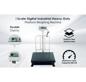 iScale ISP-300 Electronic Platform Weighing Scale 300kg Capacity 50g Accuracy Weight Machine Digital For Shop, Commercial And Industrial Use With Mild Steel Heavy Platform Size 24×24 Inches Dual Display