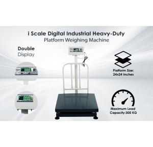 iScale ISP-300 Electronic Platform Weighing Scale 300 Kg Capacity 50g Accuracy Weight Machine Digital For Shop, Commercial And Industrial Use With Mild Steel Heavy Platform Size 24×24 Inches Dual Display