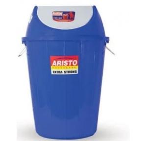Aristo Swing Dustbin With Lid Blue Color Plastic 60 Ltr