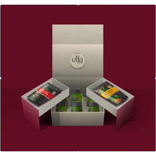 Ella Foods Spice Seasoning Sampler Box, Material: Fine - Classic Linen Ultra White, 120 Gsm, 2 Mm Lotus Board