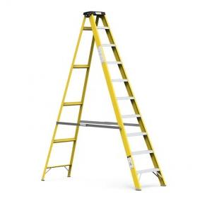 Youngman A Type Fiber Glass Single Side Shockproof 10 Step Ladder With Integral Tool Tray, 8307, Capacity 150 Kg, 10 Feet