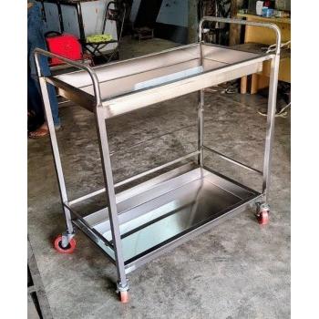 Food Serving Trolley 2 Shelves  600 X 500 X 1000mm SS202