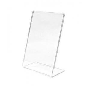 CDP Clear Acrylic Table Top Display Stands Slant With 1 Sided View  A4-210mm X 297mm Card Holder