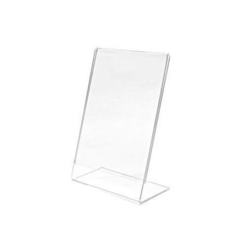 CDP Clear Acrylic Table Top Display Stands Slant With 1 Sided View  A4-210mm X 297mm Card Holder