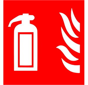 Square Red Fire Extinguisher Sign Board, 6x6 Inch