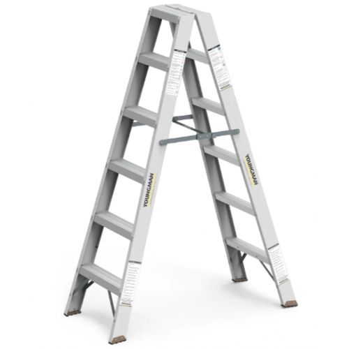 Youngman Aluminium Wall Support Ladder, 10Foot, Wt 9.6Kg, Step Size D Rung-40X35, Box/C Section Dimensions Rhs-74X25 mm Step Distance 300mm