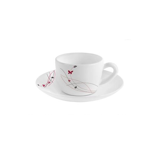 Cello Cup and Saucer Set Lush Opalware Queen Fiesta 130ml