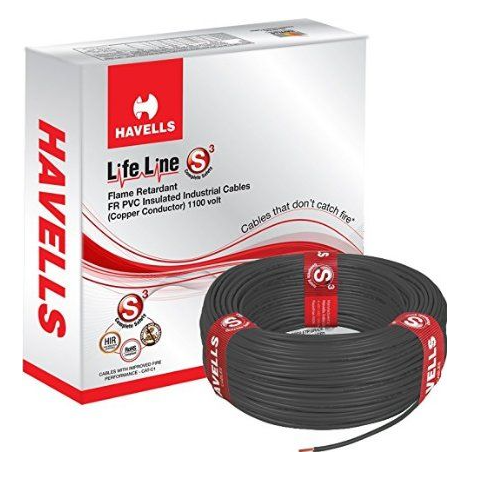 Havells 32Sqmm Single Core FR-LSH Flexible Copper Cable Black 1 Mtr